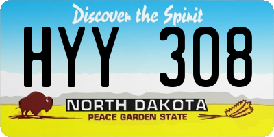 ND license plate HYY308