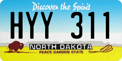 ND license plate HYY311