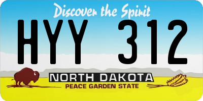 ND license plate HYY312