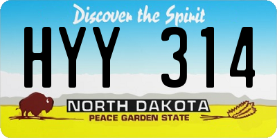 ND license plate HYY314