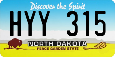 ND license plate HYY315