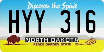 ND license plate HYY316