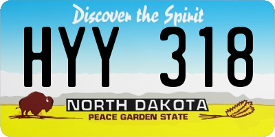 ND license plate HYY318