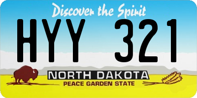 ND license plate HYY321