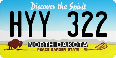 ND license plate HYY322