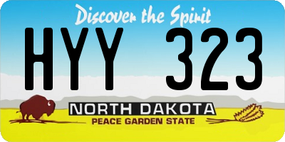 ND license plate HYY323