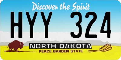 ND license plate HYY324