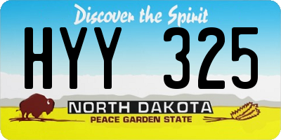ND license plate HYY325
