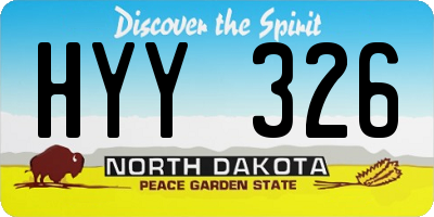 ND license plate HYY326