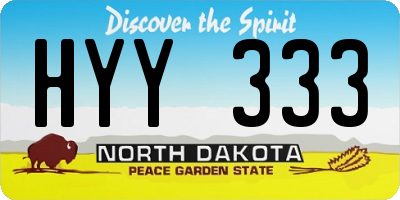 ND license plate HYY333