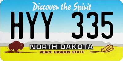 ND license plate HYY335