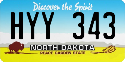 ND license plate HYY343