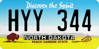 ND license plate HYY344
