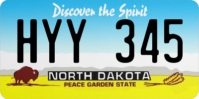 ND license plate HYY345