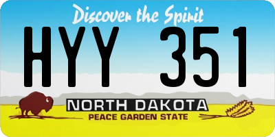 ND license plate HYY351