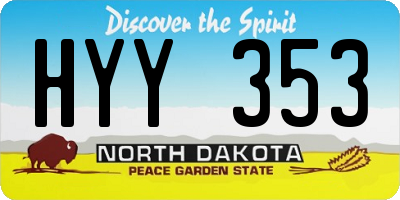 ND license plate HYY353