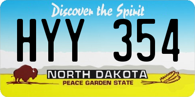 ND license plate HYY354