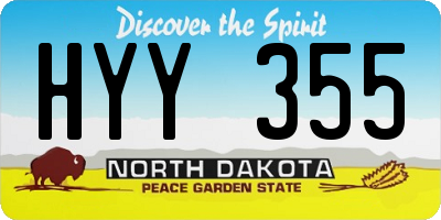 ND license plate HYY355