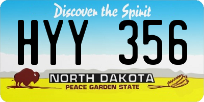 ND license plate HYY356