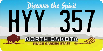 ND license plate HYY357