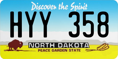 ND license plate HYY358