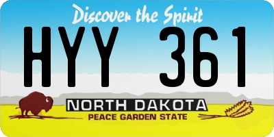 ND license plate HYY361