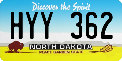 ND license plate HYY362