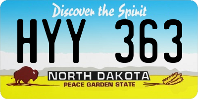 ND license plate HYY363