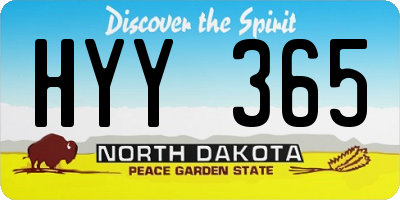 ND license plate HYY365