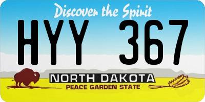 ND license plate HYY367