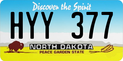 ND license plate HYY377