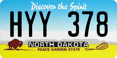 ND license plate HYY378