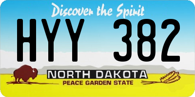 ND license plate HYY382