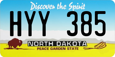 ND license plate HYY385