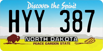 ND license plate HYY387