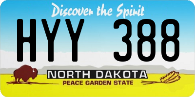 ND license plate HYY388