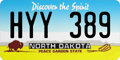 ND license plate HYY389