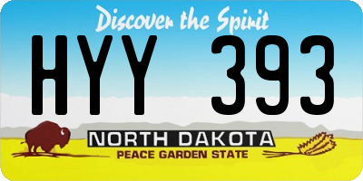 ND license plate HYY393
