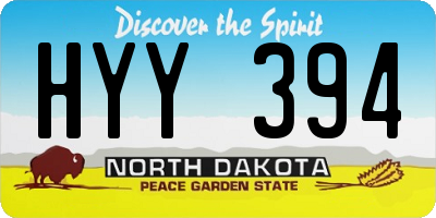 ND license plate HYY394