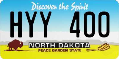 ND license plate HYY400