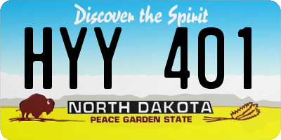 ND license plate HYY401