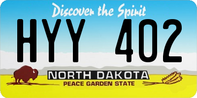 ND license plate HYY402