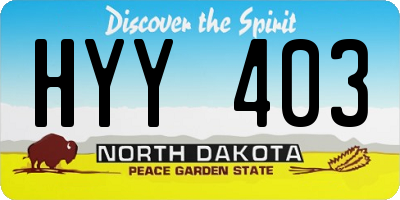 ND license plate HYY403