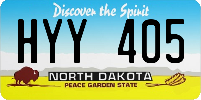 ND license plate HYY405