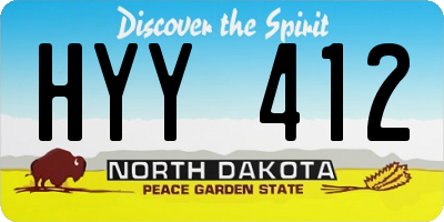 ND license plate HYY412