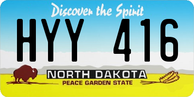 ND license plate HYY416