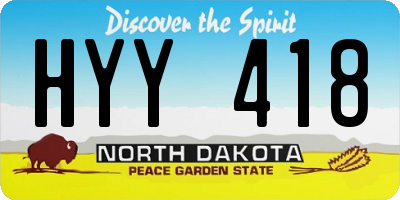 ND license plate HYY418