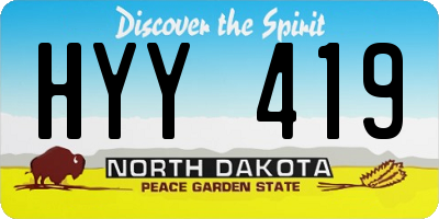 ND license plate HYY419