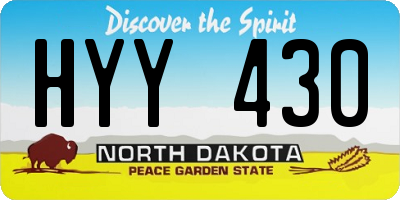 ND license plate HYY430