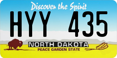 ND license plate HYY435